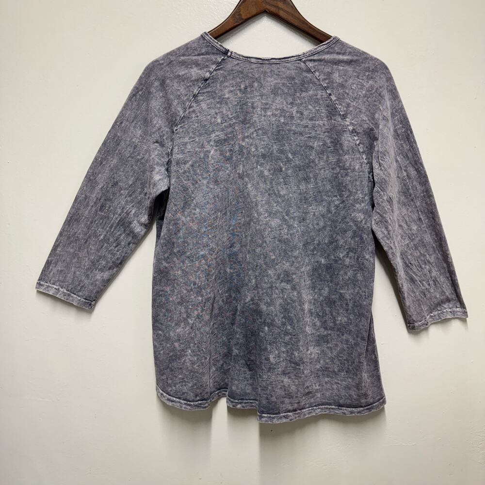 Jess & Jane M Acid Wash Floral Tunic Top Made USA Earthy Artsy Boho 90’s Cotton - Picture 9 of 13